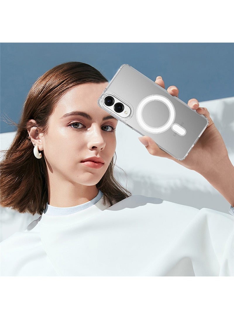 Techie Samsung Galaxy S25 Edge Case with MagSafe – Slim, Anti-Yellowing Transparent Back Cover with Camera Lens Protection, Magnetic Holder Wireless Charging Compatible - Clear - Image 3