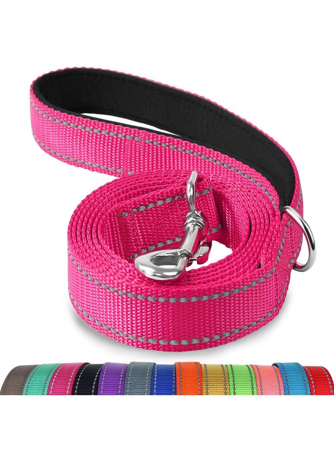 Joytale Joytale Double-Sided Reflective Dog Leash, 6 FT/5 FT/4 FT, Padded Handle Nylon Dogs Leashes for Small & Medium Dogs Walking, Hotpink, 4FT  - Image 1
