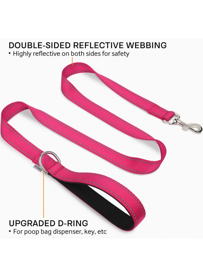 Joytale Joytale Double-Sided Reflective Dog Leash, 6 FT/5 FT/4 FT, Padded Handle Nylon Dogs Leashes for Small & Medium Dogs Walking, Hotpink, 4FT  - Image 2