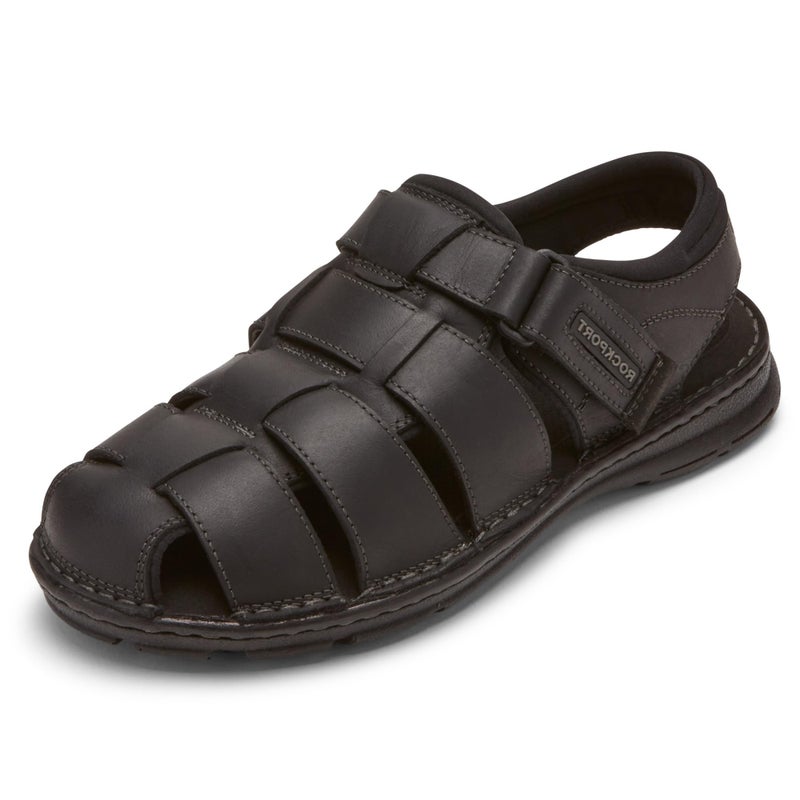 Rockport Men's Darwyn Fishermen Sandal, Black LEA II, 7 Wide - Image 3