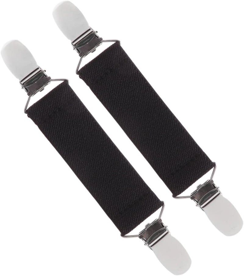 Zerodeko 4pcs Slip Fixed Buckles for Sheet Corner Straps Black Elastic Grippers Belt - Image 1