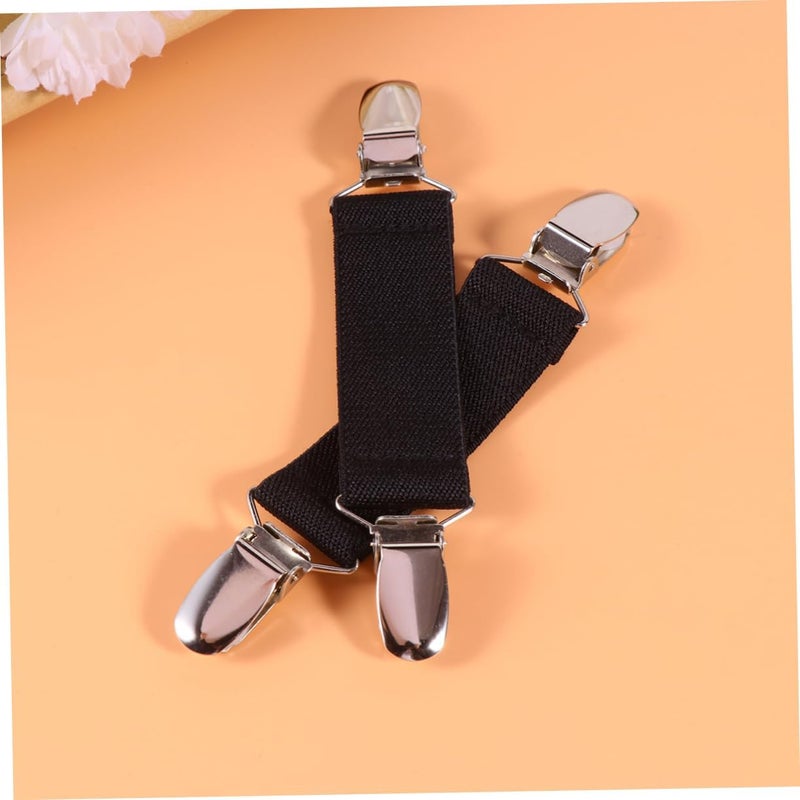 Zerodeko 4pcs Slip Fixed Buckles for Sheet Corner Straps Black Elastic Grippers Belt - Image 2