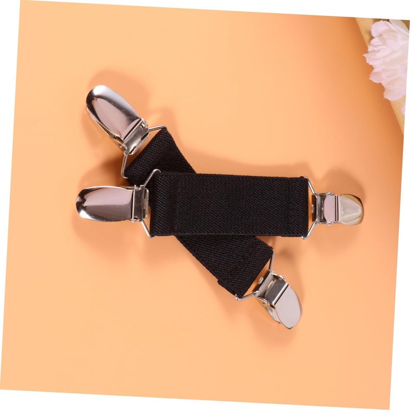 Zerodeko 4pcs Slip Fixed Buckles for Sheet Corner Straps Black Elastic Grippers Belt - Image 3