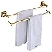 Sprinkle Double Towel Bar, 24 Inch Brass Gold Towel Rack Holder for Bathroom Washcloths and Hand Towels, Brushed Wall - Image 2