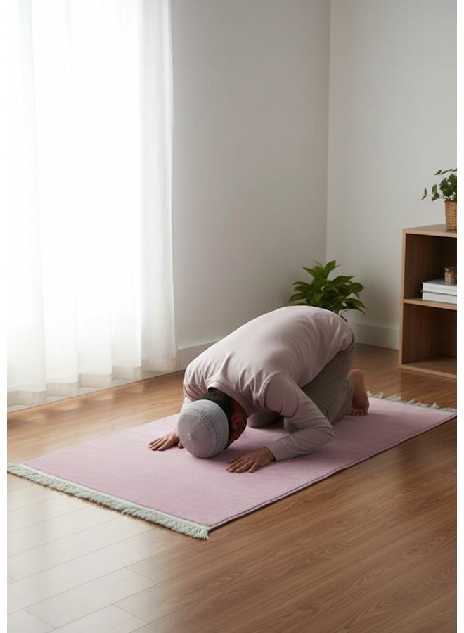 سندس سجادة صلاة   تصميم أنيق وفخم بحجم كبير ومريح مغطاة بقماش ناعم ومحكم من أجود أنواع القطن. - Image 4