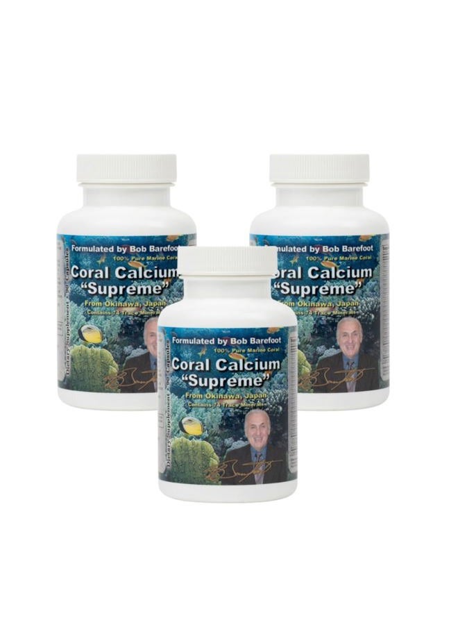 BOB'S BEST Coral Calcium Supreme, 1000 mg, 90 Capsules Per Bottle (3 Bottles) - Image 1