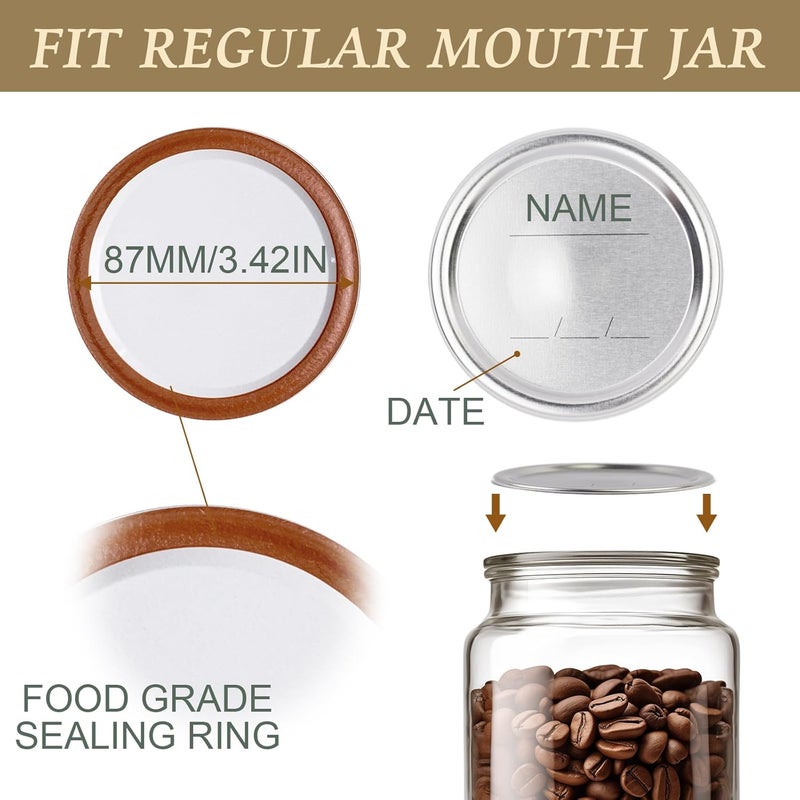 OCSOHO 100 PCS Canning Lids Wide Mouth,3.42in Mouth Mason Jar Lids,Ball Jar with Lids with Leak proof Airtight Seal Rust Proof Split,Wide Mouth Mason Jars Food Grade,Canning Food - Image 2