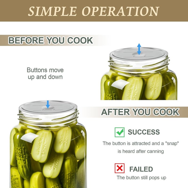 OCSOHO 100 PCS Canning Lids Wide Mouth,3.42in Mouth Mason Jar Lids,Ball Jar with Lids with Leak proof Airtight Seal Rust Proof Split,Wide Mouth Mason Jars Food Grade,Canning Food - Image 3