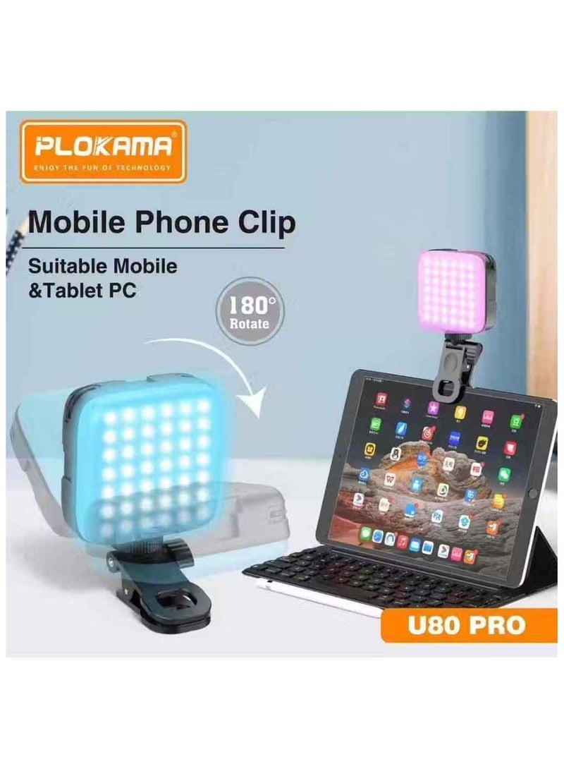 Plokama U80 Pro محمول RGB LED ضوء التصوير الفوتوغرافي مصباح الفيديو الضوئي - Image 4