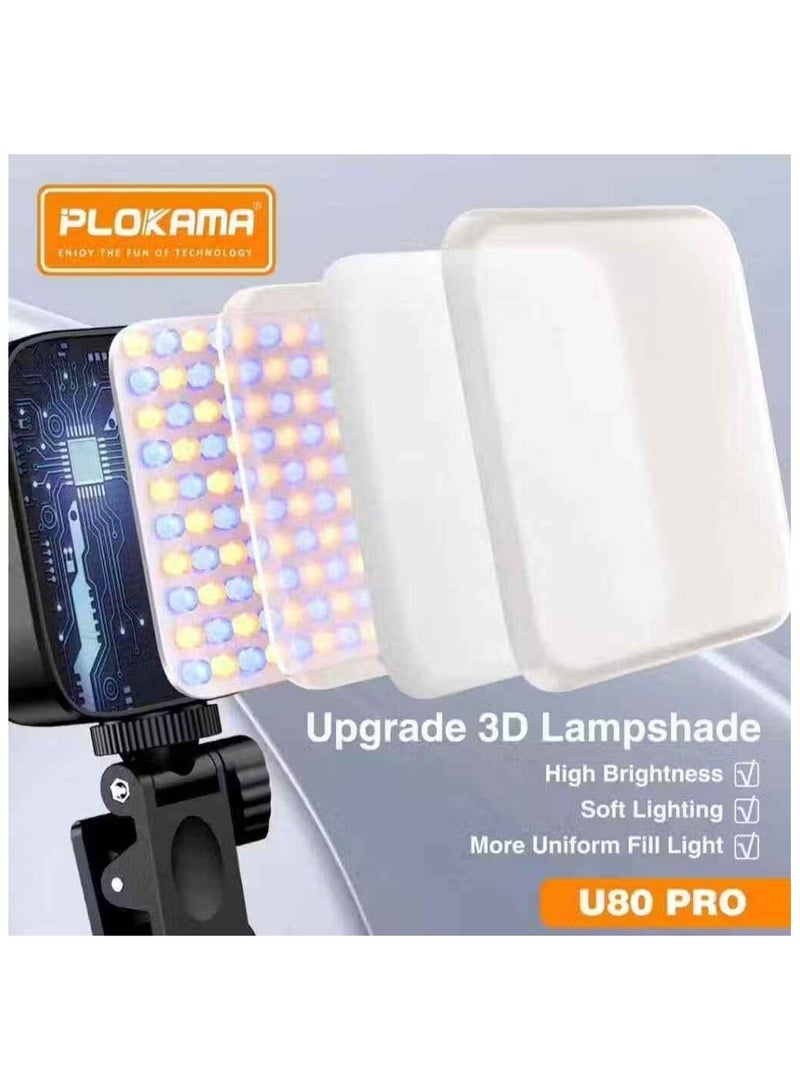 Plokama U80 Pro محمول RGB LED ضوء التصوير الفوتوغرافي مصباح الفيديو الضوئي - Image 5