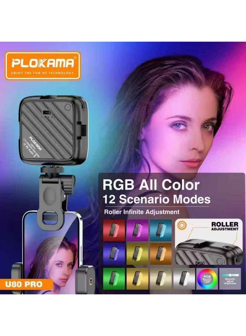 Plokama U80 Pro محمول RGB LED ضوء التصوير الفوتوغرافي مصباح الفيديو الضوئي - Image 3