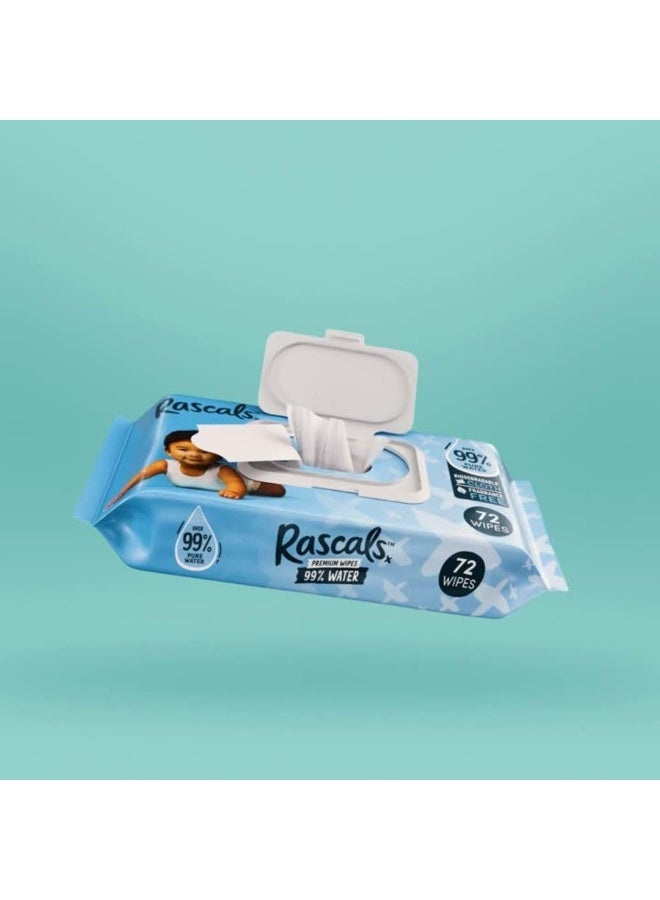 Rascals Premium Baby Wipes | Hypoallergenic & Dermatologist Tested Wet Wipes | 99% Natural Formula Baby Travel Wipes - Thick & Plastic Free Wet Wipes - Pack of 216 (72 x 3) - Image 2