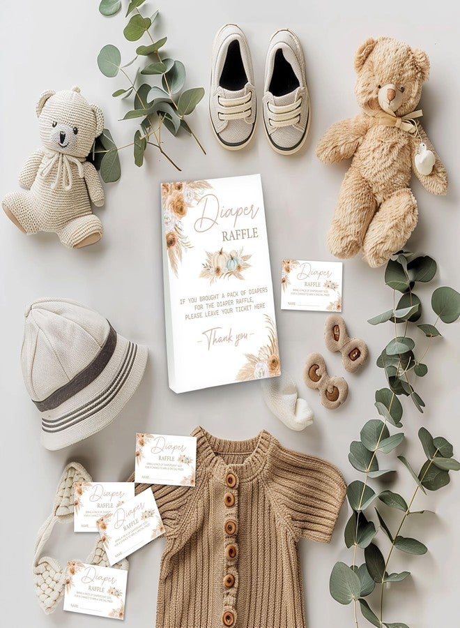 TIRYWT Thanksgiving Diaper Raffle Sign, Fall Baby Shower Game - 1 Diaper Raffle Sign with 50 Diaper Raffle Tickets, Autumn Party Table Sign Centerpieces -A10 - Image 3