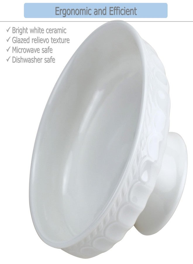 EIKS Ceramic Footed Bowl Display Stand Plate for Serving Fruit Salad Nuts Desserts Ice Cream Pudding (Dia. 8-inch) - Image 5