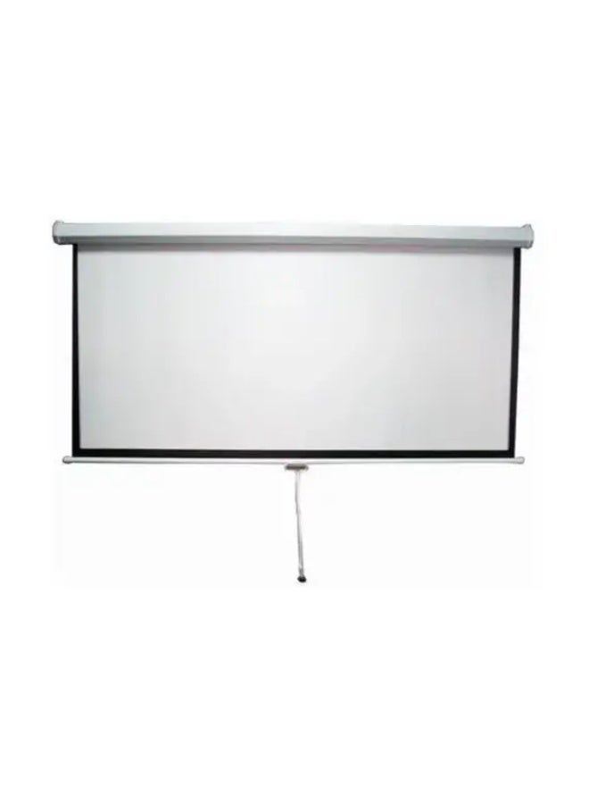 Windon Manual Wall Projector Screen, 213 × 213 cm, Matte White Surface, Pull-Down Mechanism, Wall & Ceiling Mountable, Metal Housing, White - Image 2
