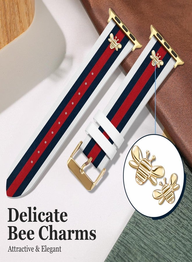 MOINSPIRE Designer Leather Bands with Charms Compatible with Apple Watch 38mm 40mm 41mm 42mm(S11/10) Women Men Genuine Leather Strap Elegant Wristbands for iWatch Series 11/10/9/8/7/6/5/3/2/1/SE/Ultra - Image 5