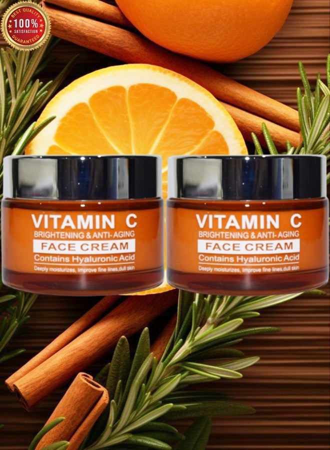 بيرون 2 قطع كريم للبشرة بخلاصة فيتامين سي مرطب عميق و مضاد للتجاعيد 50 جرام - Image 1