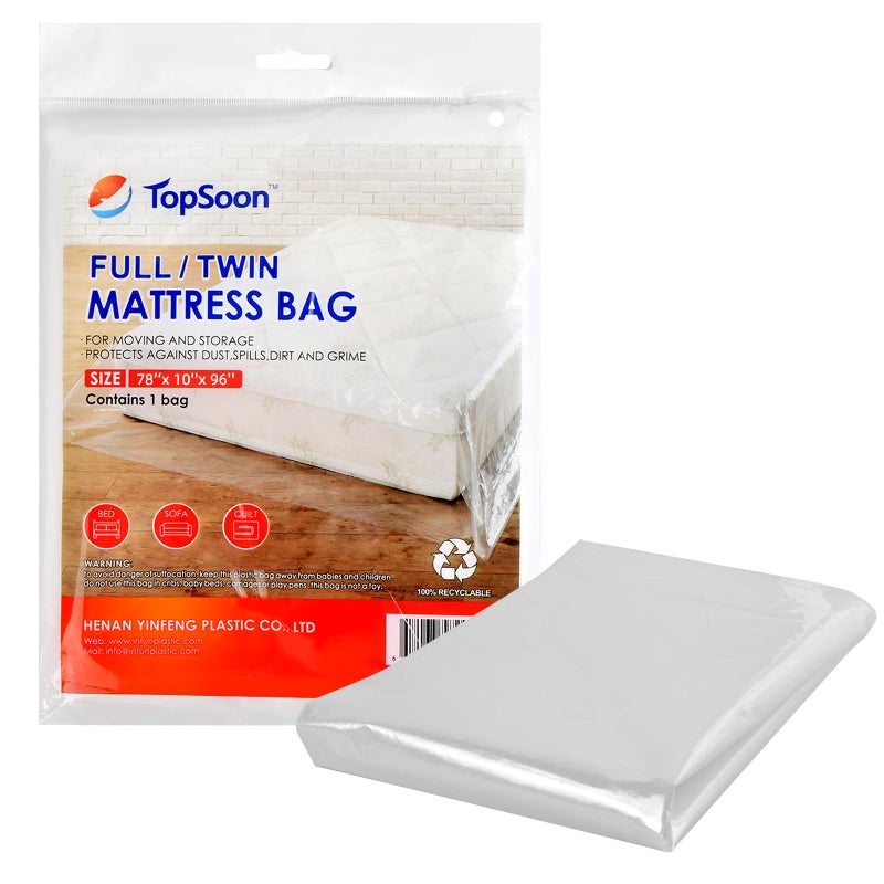 حقيبة مرتبة بلاستيكية واقية ثقيلة الحجم من توب سون 78x96 للتخزين والنقل مقاومة للماء ومضادة للتمزق