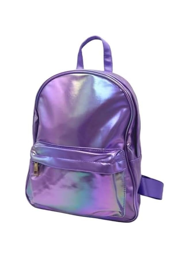 Holographic Backpack Iridescent Shoulder Bag Hologram Laser Satchel Travel Casual Daypack Purse for Women Men,Purple7# - Image 2