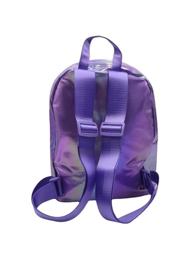 Holographic Backpack Iridescent Shoulder Bag Hologram Laser Satchel Travel Casual Daypack Purse for Women Men,Purple7# - Image 3