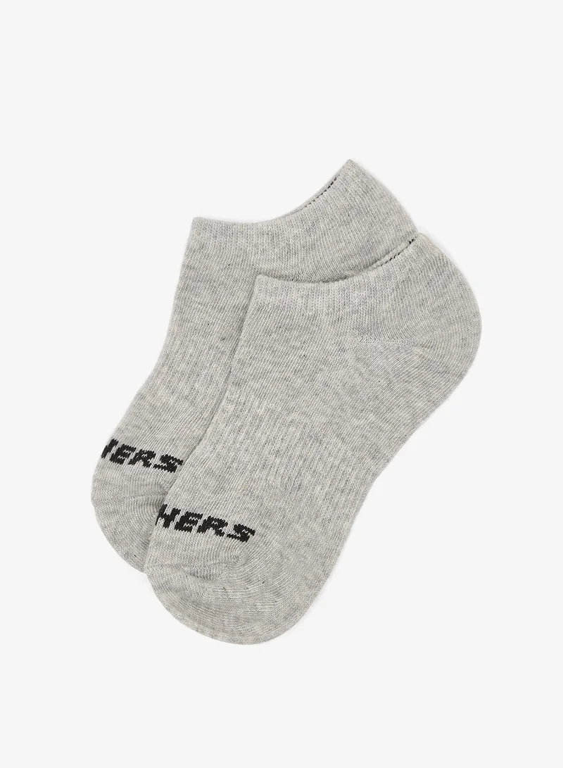 Skechers DARK GREY 3 Pack Non Terry No Show Socks  | Best Price UAE
