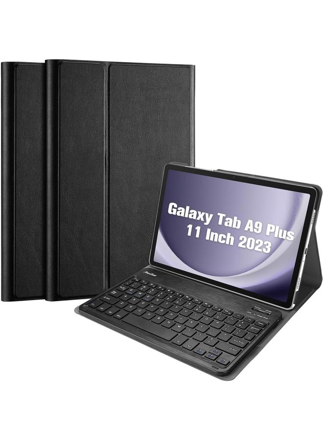 Procases For Galaxy Tab A9 Plus 2023 Keyboard Case Protective Cover Case With Detachable Wireless Keyboard For Galaxy Tab A9 Plus 2023 –Black - Image 1