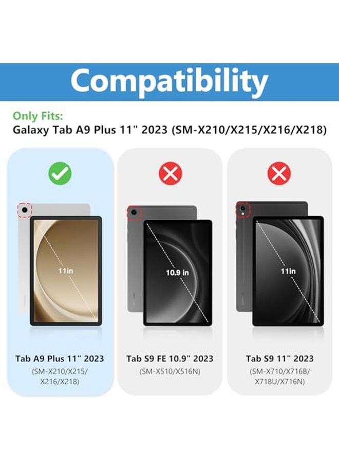 Procases For Galaxy Tab A9 Plus 2023 Keyboard Case Protective Cover Case With Detachable Wireless Keyboard For Galaxy Tab A9 Plus 2023 –Black - Image 2