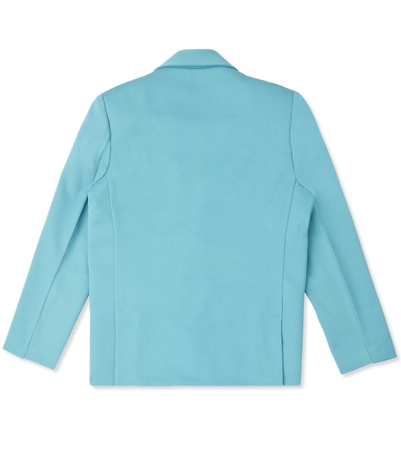 CAVIO Boys TurquoiseBlue Regular Fit Solid Cotton Blazer and T-Shirt - Image 5