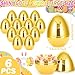 Octeric 6 Pcs 6 Jumbo Golden Easter Eggs Fillable Shiny Metallic Plastic Eggs for Filling Treats Toys Gift Baskets Filler Stuffers Easter Hunt Decor Party Favor Classroom Prize Supplies - Image 4