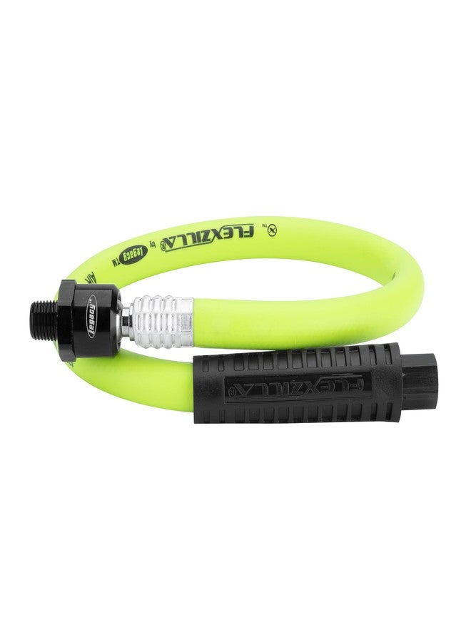 Flexzilla Swivel Whip Air Hose, 3/8 in. x 2 ft. (1/4" MNPT Ball Swivel x 1/4" FNPT Ends), Heavy Duty, Lightweight, Hybrid, ZillaGreen - HFZ3802YW2B - Image 1
