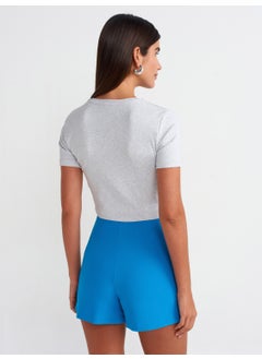 Dilvin 30995 Crop T-Shirt-Grey Melange  - Image 2