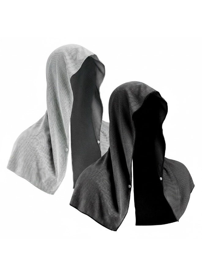 ShebSheb 2Pcs Cooling Hoodie Sports Towel, Absorbent Quick-Drying Cooling Towels for Neck and Face, UV Sun Protection Cooling Neck Wraps for Hot Weather - Image 1