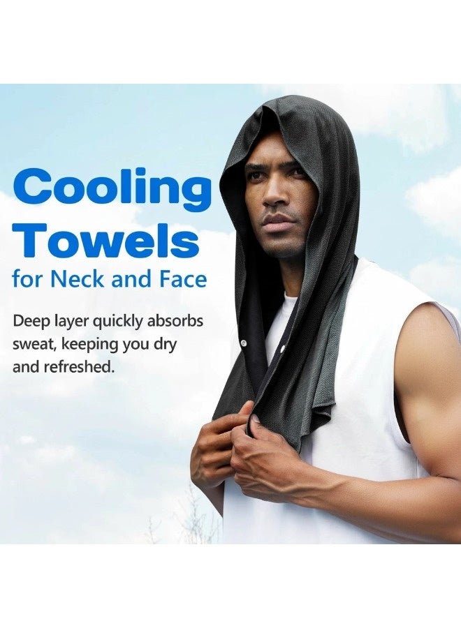 ShebSheb 2Pcs Cooling Hoodie Sports Towel, Absorbent Quick-Drying Cooling Towels for Neck and Face, UV Sun Protection Cooling Neck Wraps for Hot Weather - Image 2