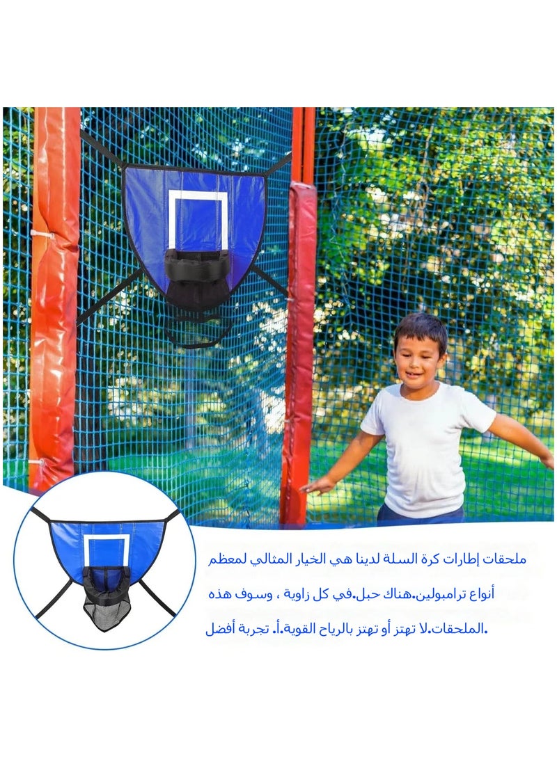 Basketball Hoop Set for Trampoline Basketball Hoop Trampoline Accessories 49x36cm Mini Basketball Hoop Waterproof with 4 Balls and 1 Pump  - Image 4