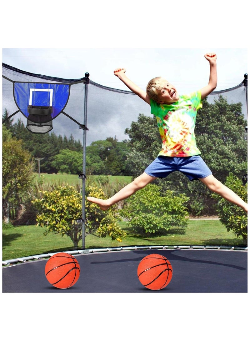 Basketball Hoop Set for Trampoline Basketball Hoop Trampoline Accessories 49x36cm Mini Basketball Hoop Waterproof with 4 Balls and 1 Pump  - Image 3