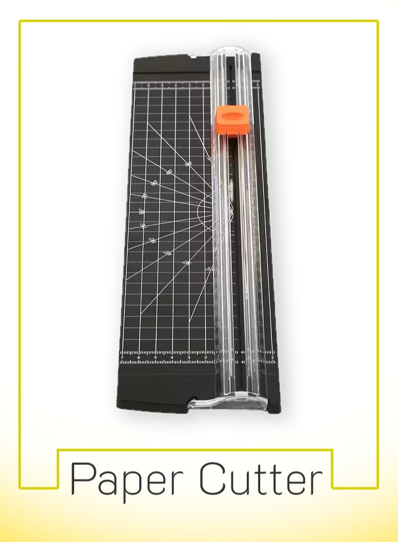 Arabash A4/A5 Paper Cutting Guillotine Paper Cutter with Pull-out Ruler for Photo Trimmers Scrapbook Lightweight Cutting Mat Machine - Image 1