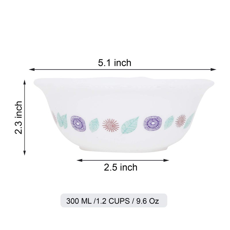 SIMPARTE Round Printed Plastic Bowls Perfect for Desserts | Parfait | Pudding | Chutneys | 300 ml, Set of 12, Contemporary Design Print/White Base - Image 5