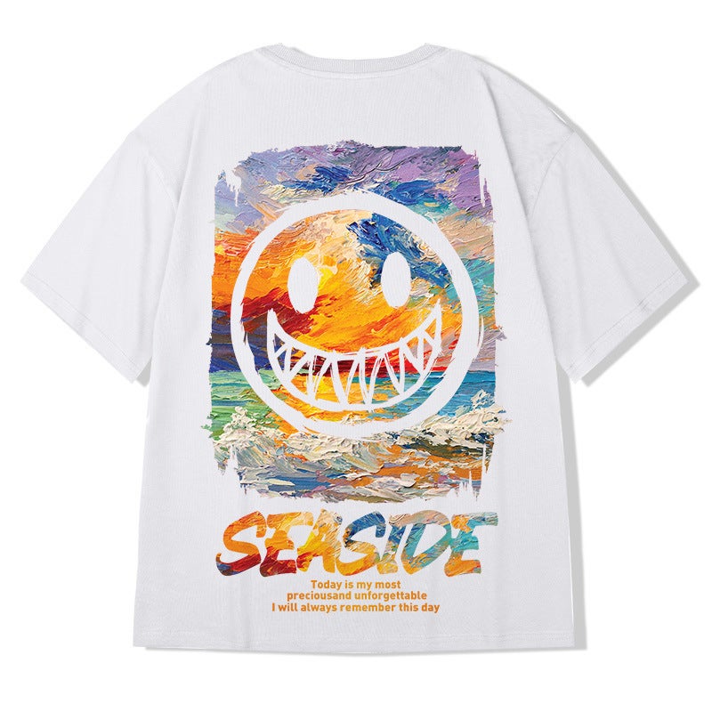 Z Half-Sleeved T-Shirt Men'S Summer Thin Loose Trendy Brand Ins Hong Kong Style Casual Short-Sleeved Boys National Trend Couple Half-Sleeved Body - Image 1