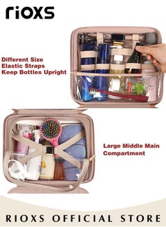 RIOXS Hanging Toiletry Bag Travel Organizer Kit for Women & Men Portable Makeup Cosmetic Bag Case Large Capacity Storage Bag for Shampoo, Toiletries, Make up Cosmetics Tools Accessories  - Image 3