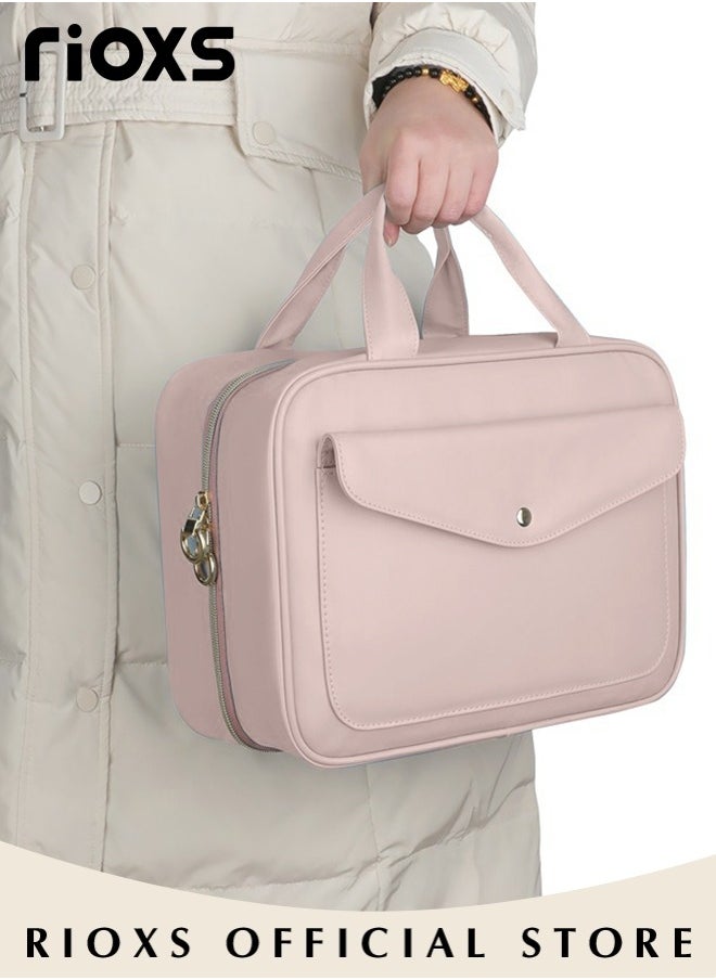 RIOXS Hanging Toiletry Bag Travel Organizer Kit for Women & Men Portable Makeup Cosmetic Bag Case Large Capacity Storage Bag for Shampoo, Toiletries, Make up Cosmetics Tools Accessories  - Image 5