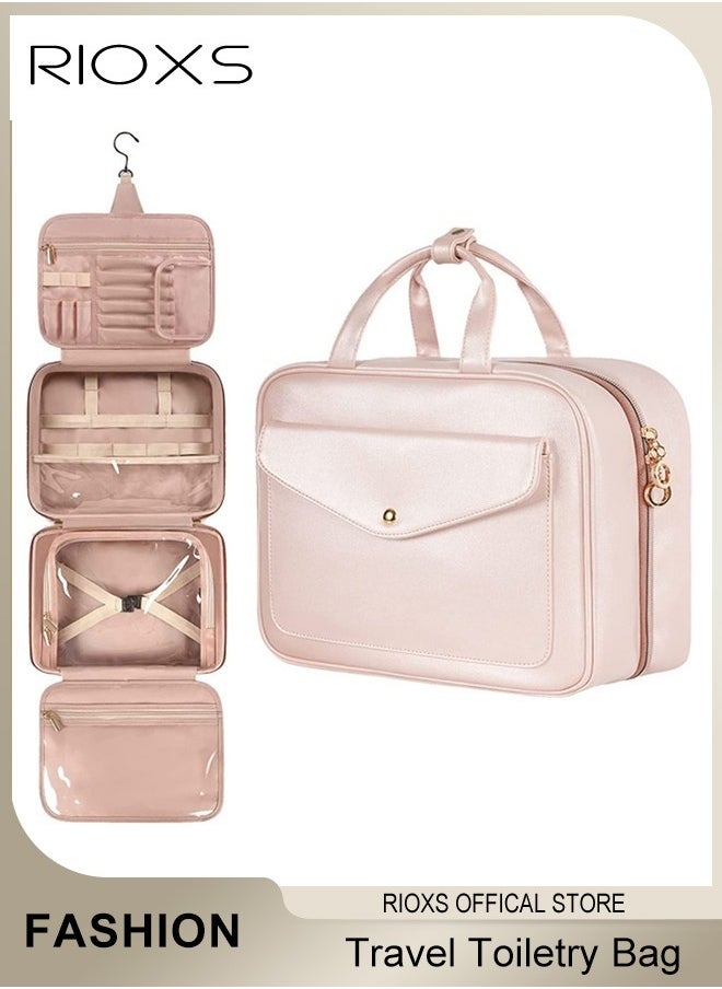 RIOXS Hanging Toiletry Bag Travel Organizer Kit for Women & Men Portable Makeup Cosmetic Bag Case Large Capacity Storage Bag for Shampoo, Toiletries, Make up Cosmetics Tools Accessories  - Image 1