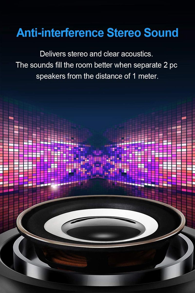 Computer Speakers, BONKS 10W PC Powered USB Speaker Monitor Speakers for Desktop Computer/PC/TV/Laptop Gaming Speaker - Image 3