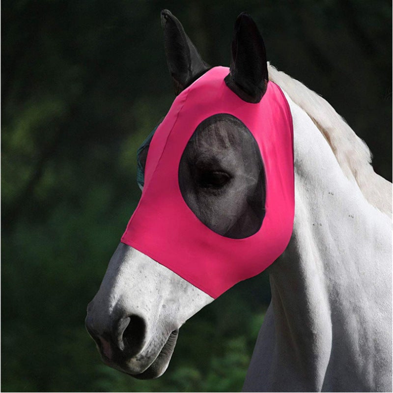 Generic Flexible Mesh Equine Face Cover Rose Red 