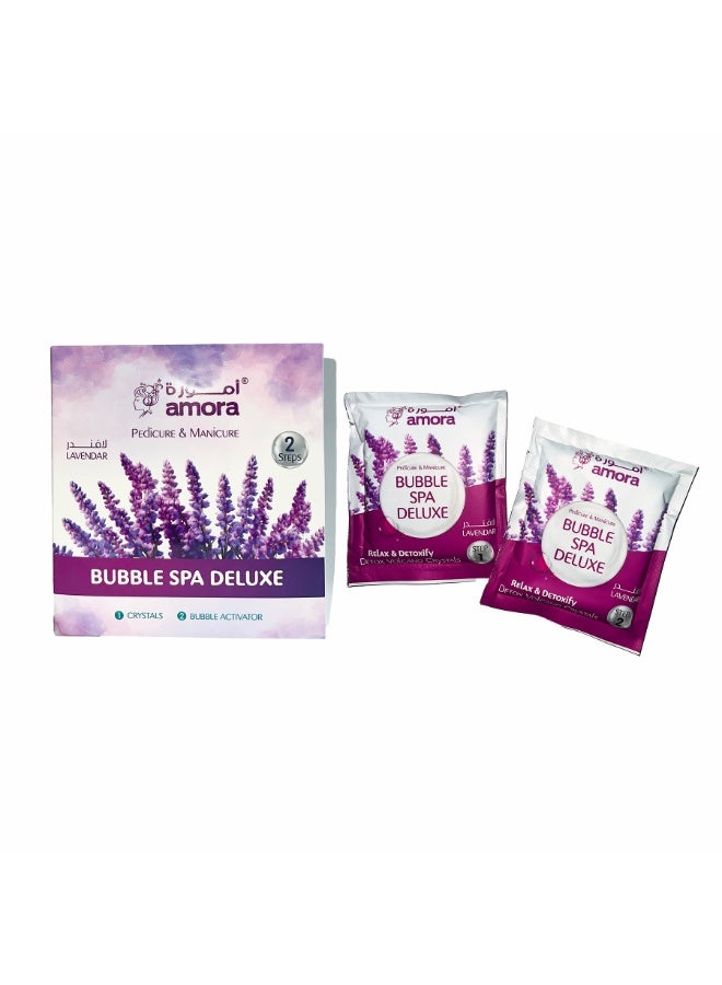 Amora Bubble SPA Deluxe 2in1 Manicure & Pedicure Detox Set Lavender 85g + 85g | Relaxing Foot Spa Bubble Soak for Soft Smooth Skin - Image 1