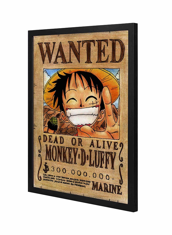 Wanted Post Pan Wooden Frame Wall Art Painting Multicolour
