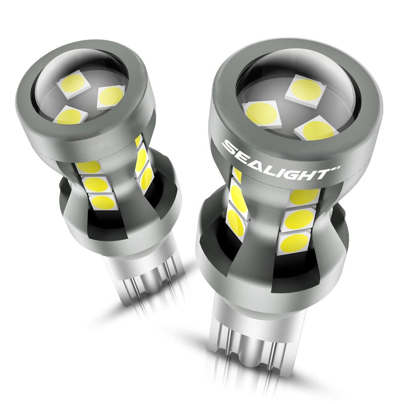 مصباح LED SEALIGHT 921 للضوء العكسي 912 921 لمبات LED 6000K أبيض 2600LM ساطع للغاية 912 906 904 W16W لمصباح الضوء العكسي T15 سهل التركيب عبوة من 2