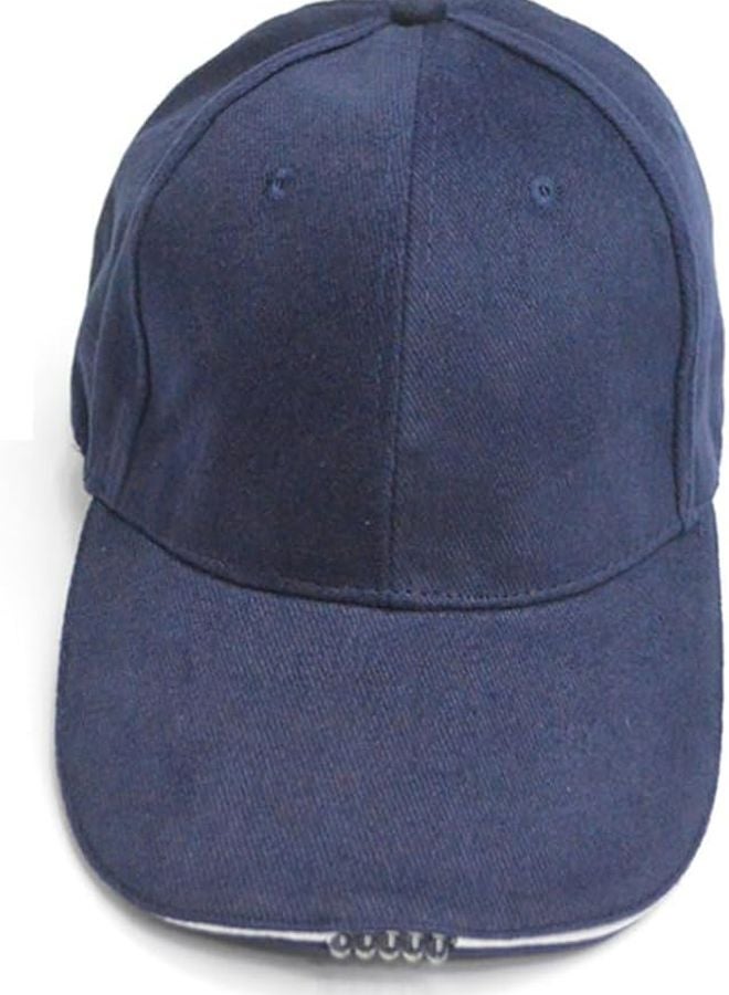 قبعة بيسبول LED مع ضوء للتخييم والجري والصيد، قبعة زرقاء مريحة - Image 1