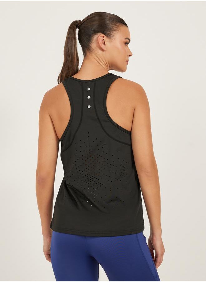 Styli - Black Solid Activewear Tank Top - Image 1