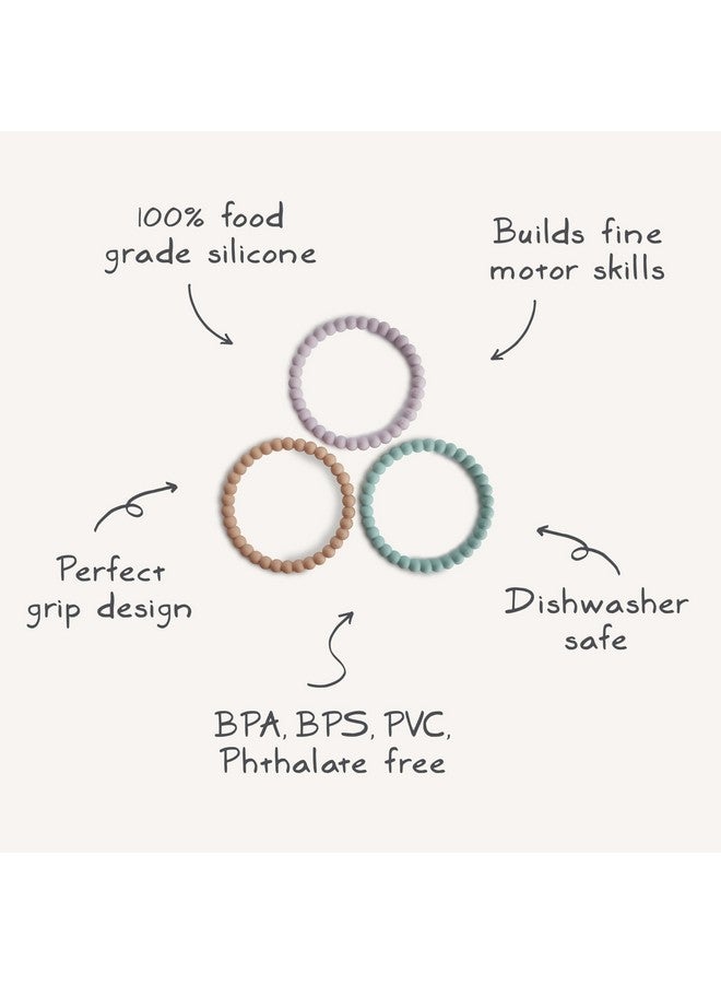 mushie mushie Pearl Teether Bracelet | 3-Pack (Green Tea/Cool Gray/Sea Salt) - Image 1