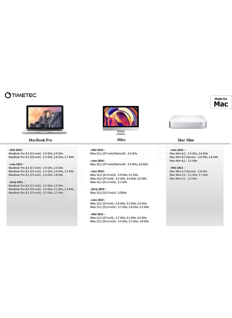 Timetec Timetec 16GB KIT(2x8GB) Compatible for Apple DDR3L 1600MHz for Early/Mid/Late Mac Book Pro(2011-2012), iMac(2011-2015), Mac Mini(2011-2012) MAC RAM  - Image 3